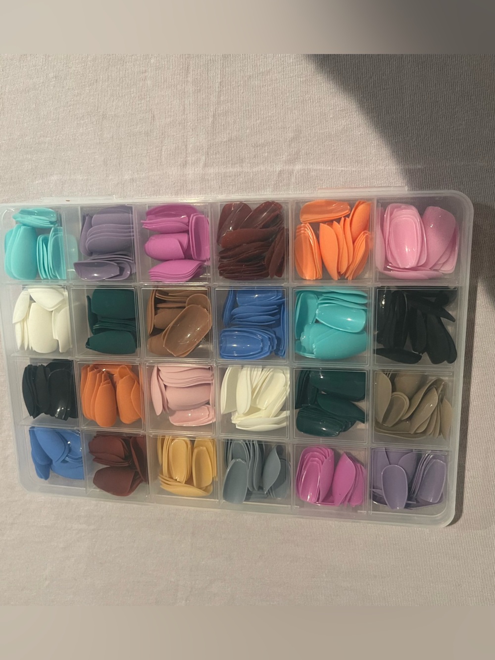 Acrylic Fake Nail Press-On Glue-On Medium  length multiple colors large set chic